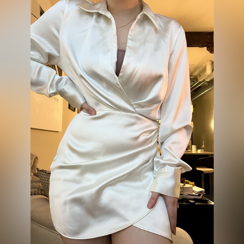 Zara Satin Effect dress - perfect for bachelorette or reception!